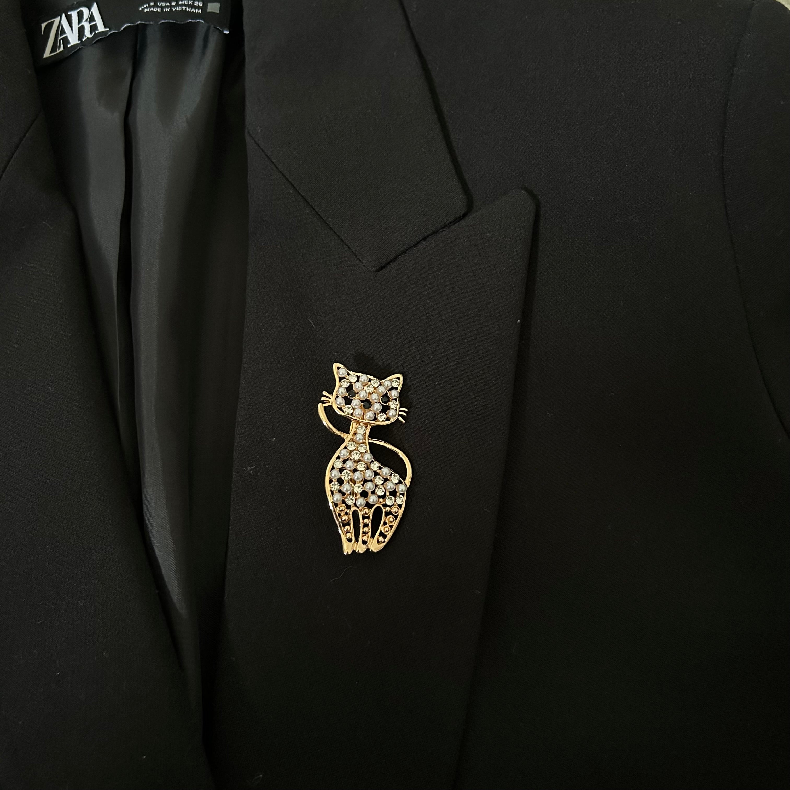 SPILLA GATTO STRASS