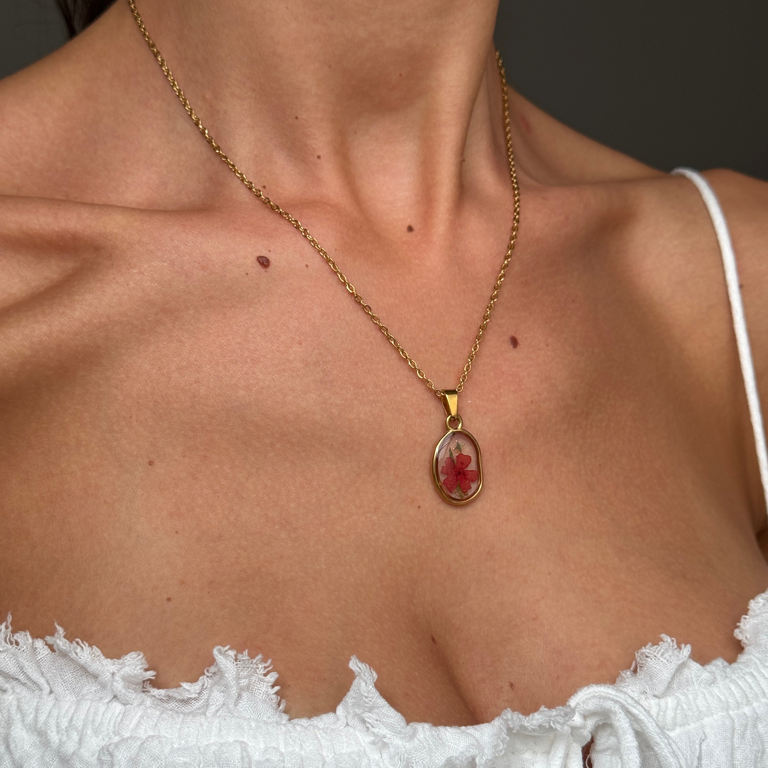 COLLANA RED FLOWER
