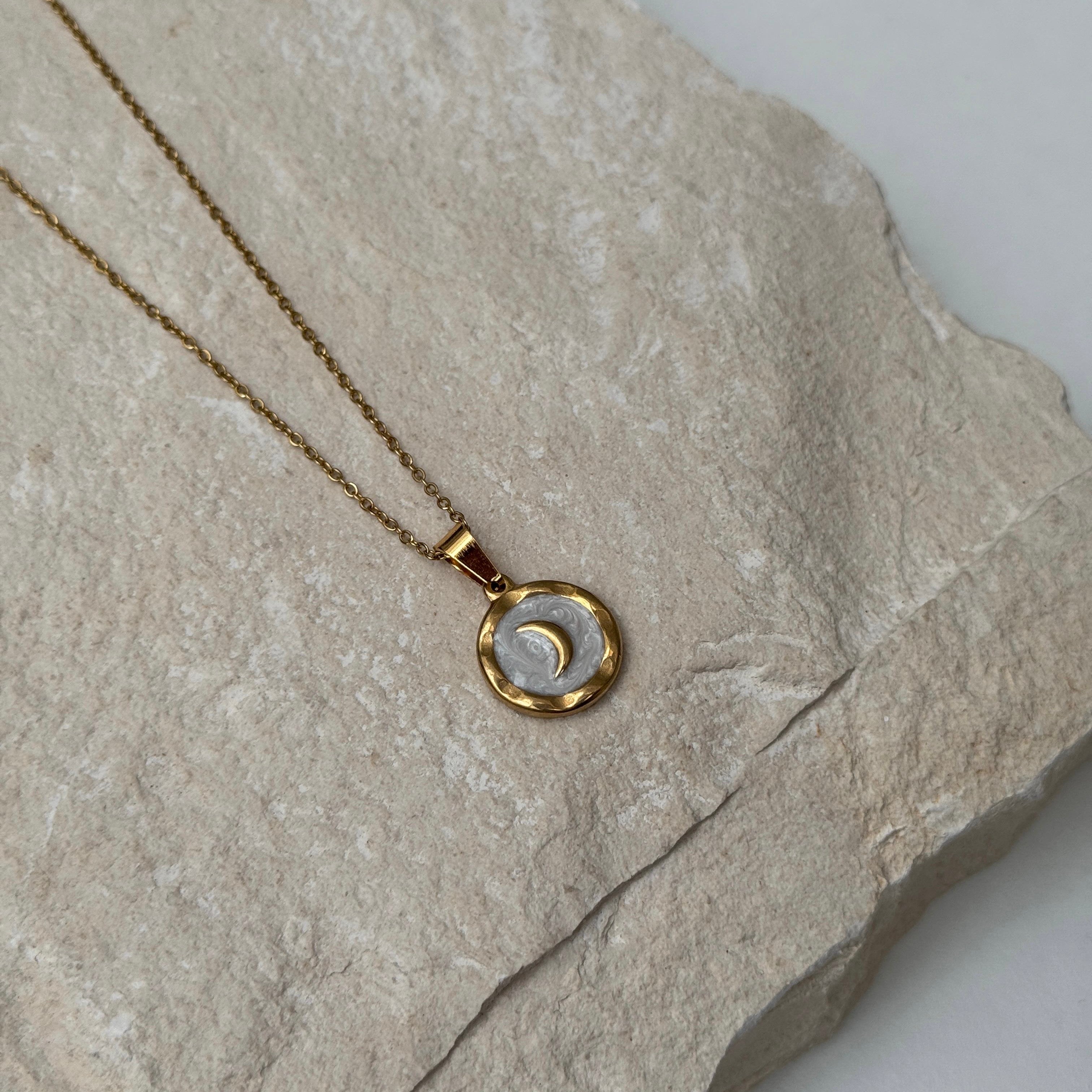COLLANA BIG MOON WHITE